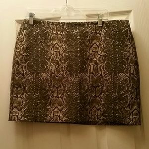 Snake skin print mini skirt